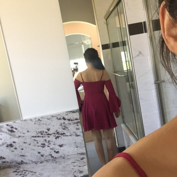 BEBE ‘Lattice Detail Woven Dress’ Flutter Sleeve ii - Picture 3 of 8